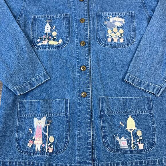 Christopher & Banks Blue Denim Jacket with White Collar - Picture 3 of 8